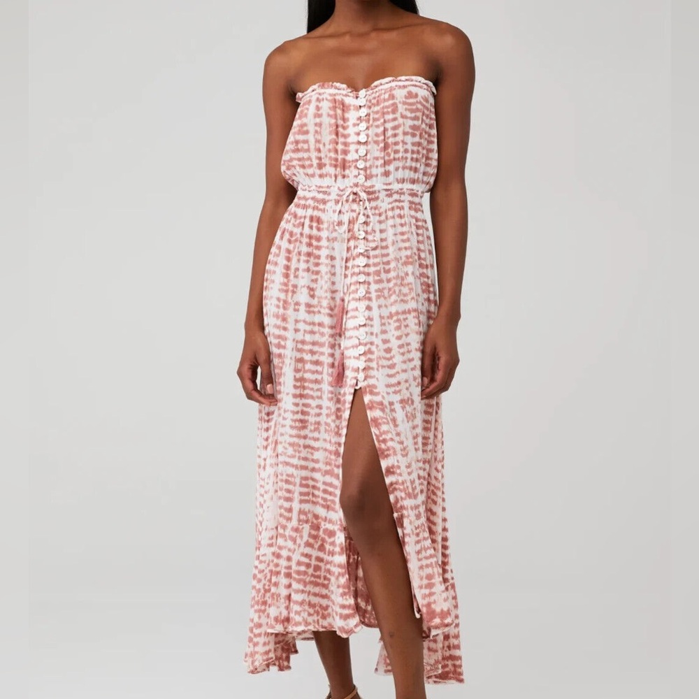 NWT Anthropologie Tiare Hawaii Ryden Dress in Hail Rust & White Size M/L - Picture 4 of 7